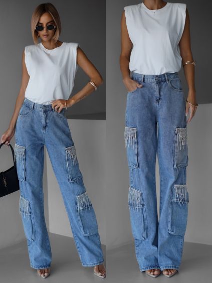 119313 modre cargo wide leg dziny volkmar s kaminky