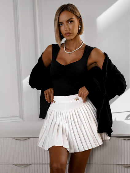 Biela plisovaná sukňa LYGIET