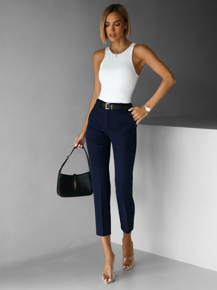 Tmavomodré elegantné nohavice HELAENN