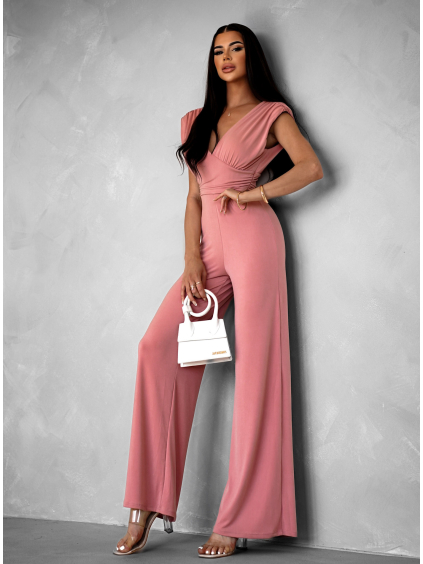 Starorůžový elegantní dlouhý overal ELSASA (Veľkosť ONESIZE)