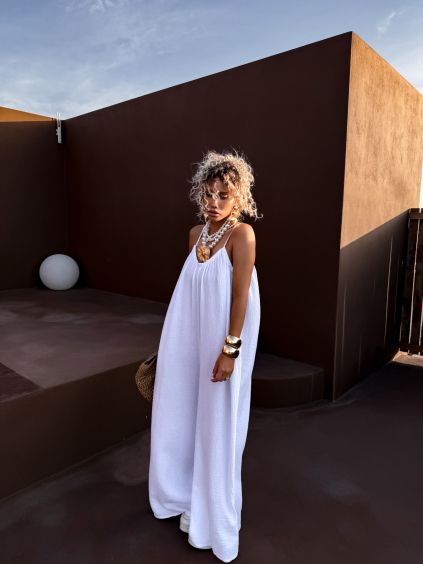 124877 bily muselinovy maxi overal zevander