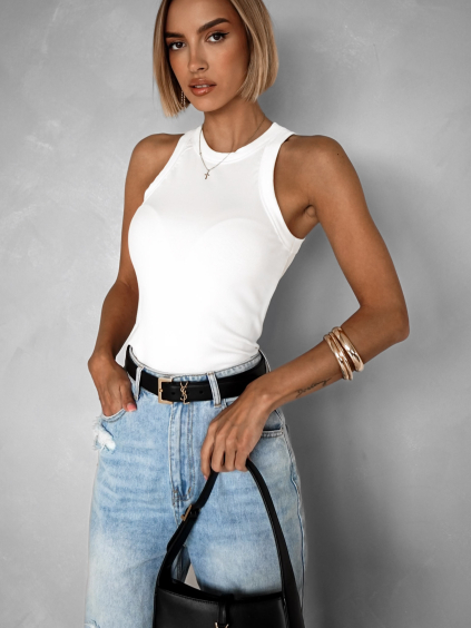 Biele basic bavlnené tielko OFALY