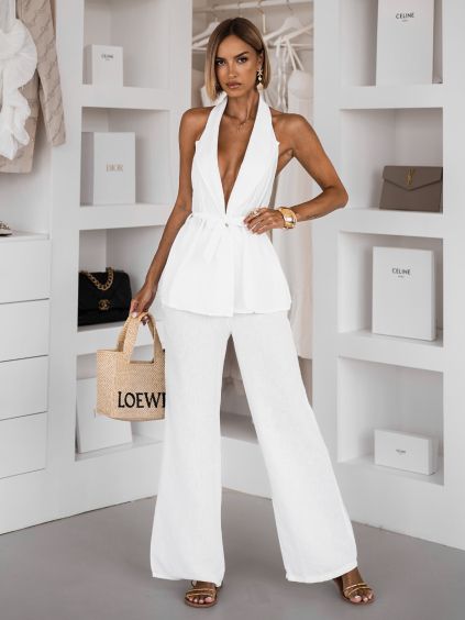 128144 1 bily elegantni kalhotovy dlouhy komplet oleniri