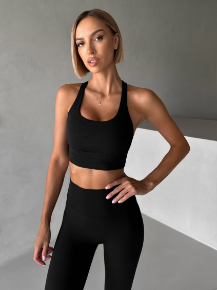 Černá sportovní fitness podprsenka MINARA (Veľkosť L)
