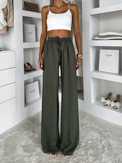 131438 3 khaki siroke lnene kalhoty cornnet