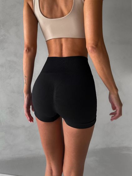Černé sportovní fitness kraťasy HELOVA (Veľkosť L)