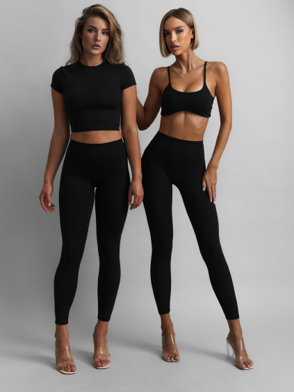 Černé sportovní legíny LOTOLIT s vysokým pasem (Veľkosť L)