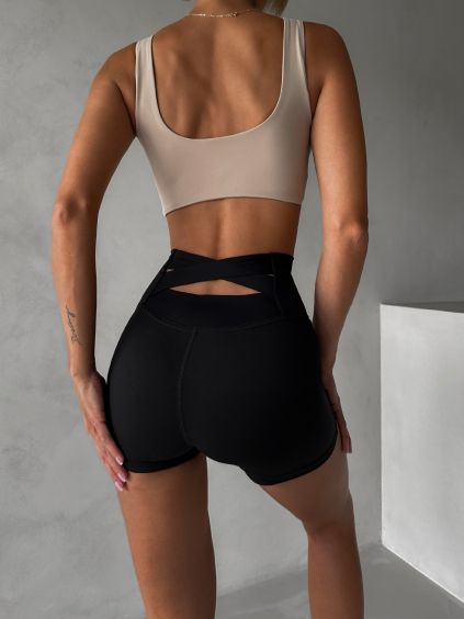 Černé sportovní mini tvarující kraťasy BERINO (Veľkosť L)