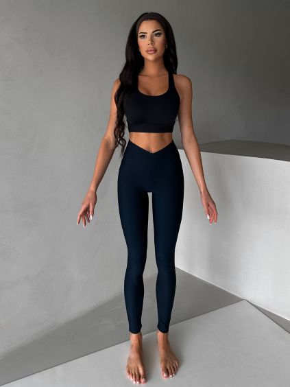 Tmavě modré sportovní fitness legíny TONKA (Veľkosť L)