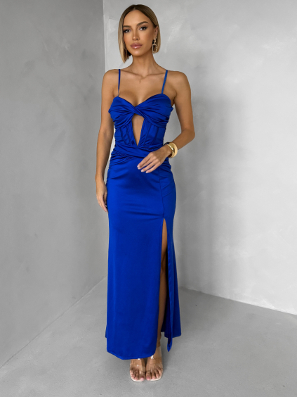 Kráľovsky modré dlhé spoločenské šaty LIMONA