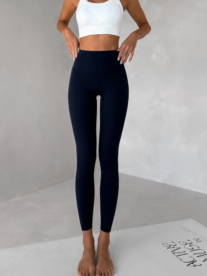 Tmavě modré sportovní fitness legíny ZEMIRA (Veľkosť L)