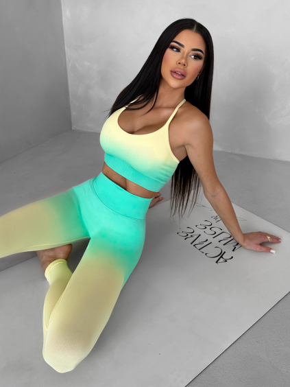 Žlutozelená sportovní fitness souprava VARNIS (Veľkosť L)