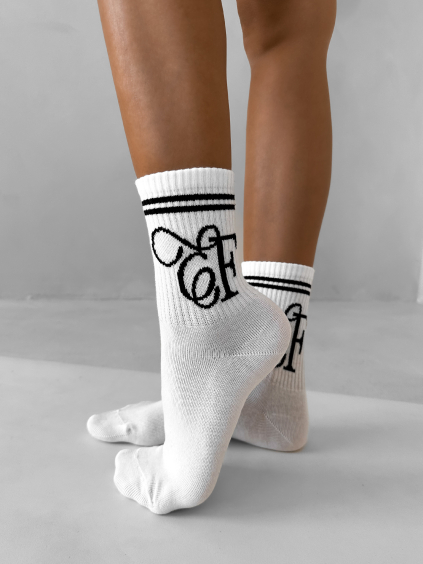 Bílé vysoké ponožky ERIKA FASHION Line (Veľkosť 35-38)