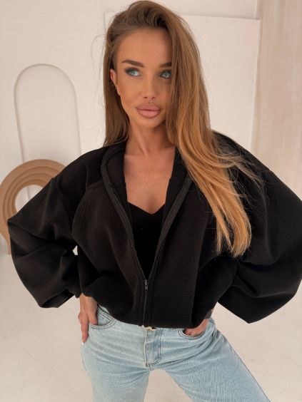 Černá fleecová luxusní mikina TRAMICO (Veľkosť ONESIZE)