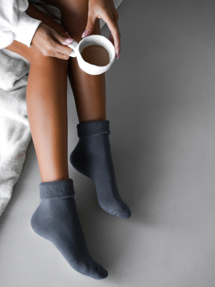 Šedé teplé ponožky SCENTED