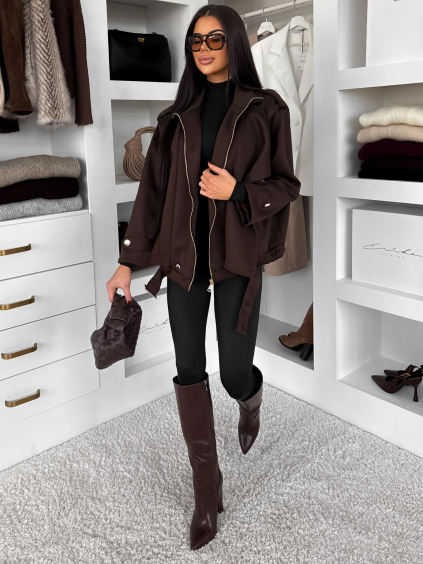 Hnedá štýlová bunda KARELAA