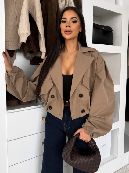 Béžová krátka balónová bunda RIVOYA