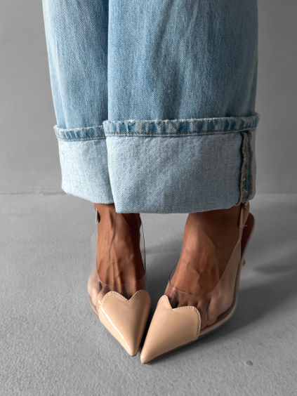 Béžové transparentné lodičky na podpätku KELVIA