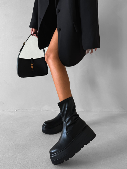 Čierne členkové topánky WINTERO na platforme