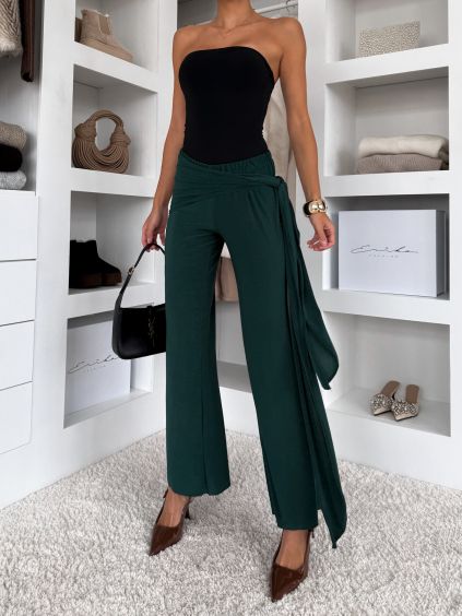 136320 smaragdove elegantni kalhoty iravell s vleckou