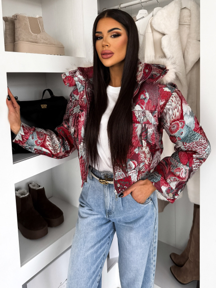 Červená krátka prešívaná štýlová bunda BOLDY