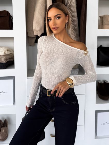 Krémové elegantní body JELVORA (Veľkosť M/L)