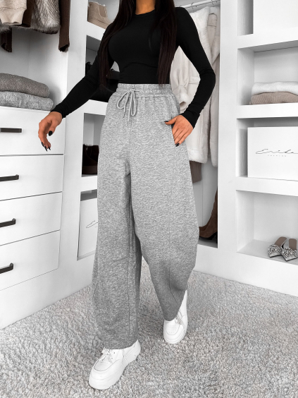 Šedé široké pohodlné tepláky CALIONI