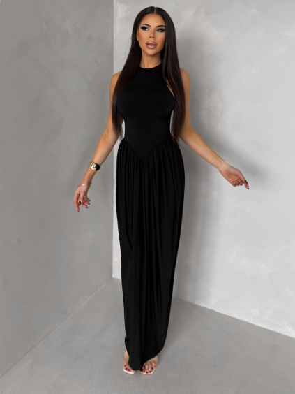 Čierne spoločenské tvarujúce šaty ALYRION