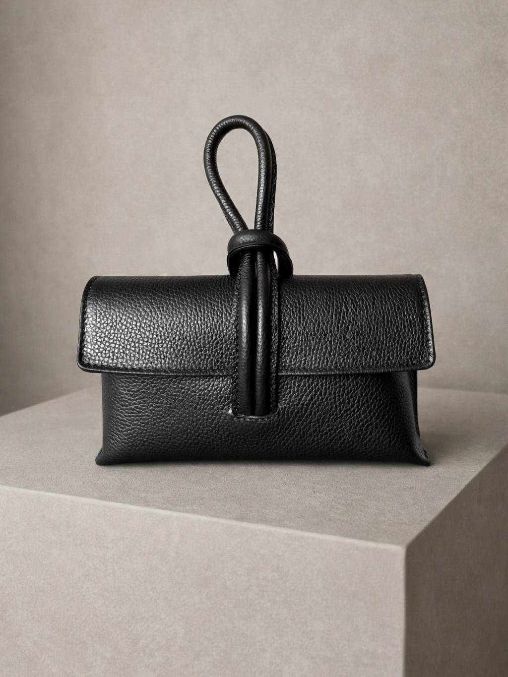 Čierna koženková mini kabelka OMARITH Veľkosť: ONESIZE