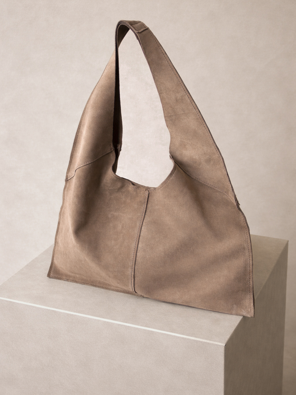 Béžová semišová kožená kabelka VELONNA Veľkosť: ONESIZE