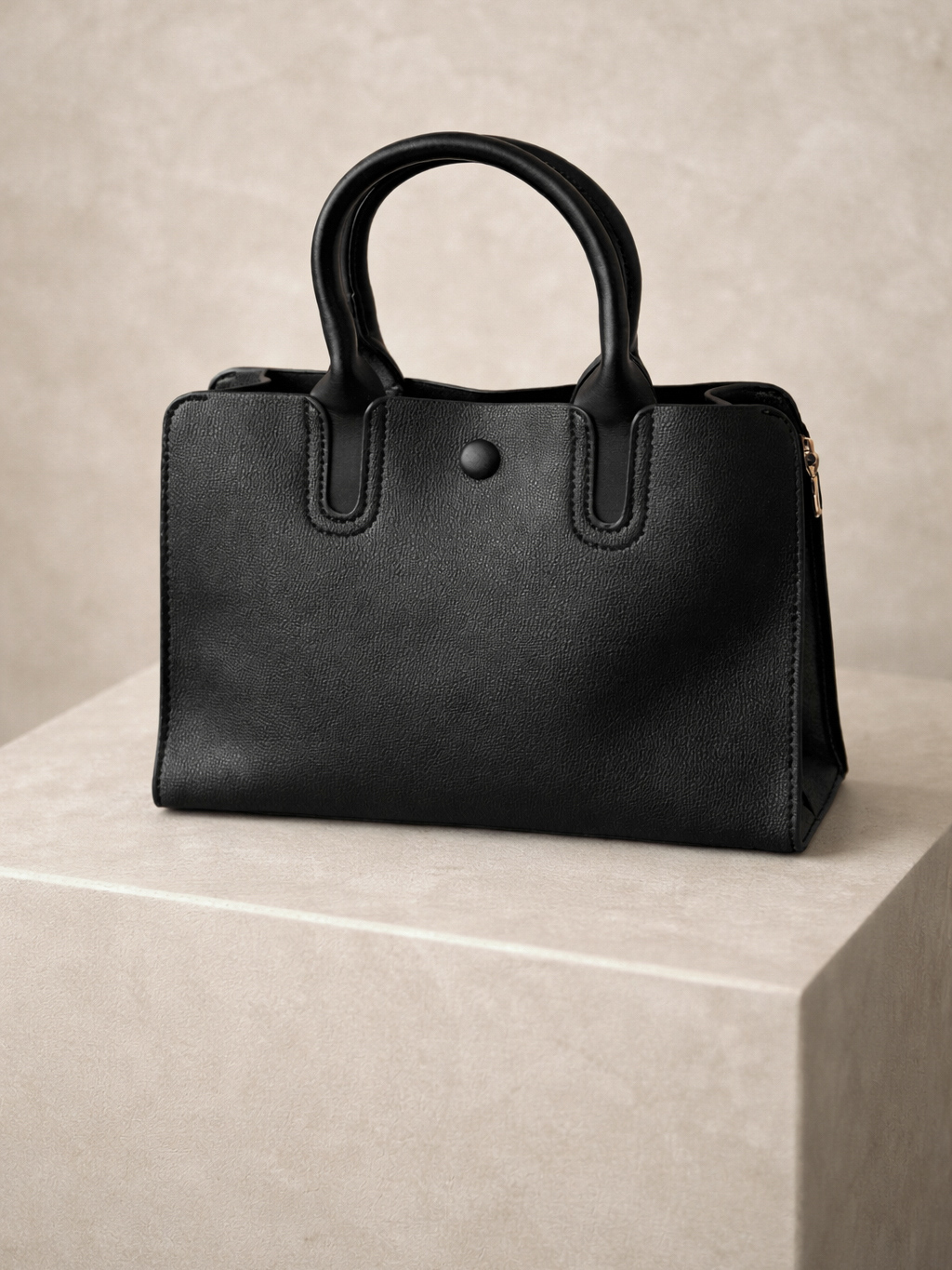 Čierna koženková hranatá kabelka KERAVIN Veľkosť: ONESIZE