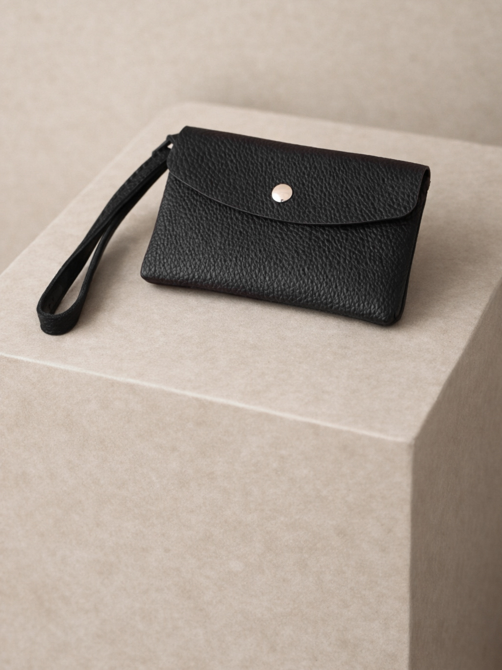 Čierna štýlová malá koženková peňaženka FRALEVO Veľkosť: ONESIZE