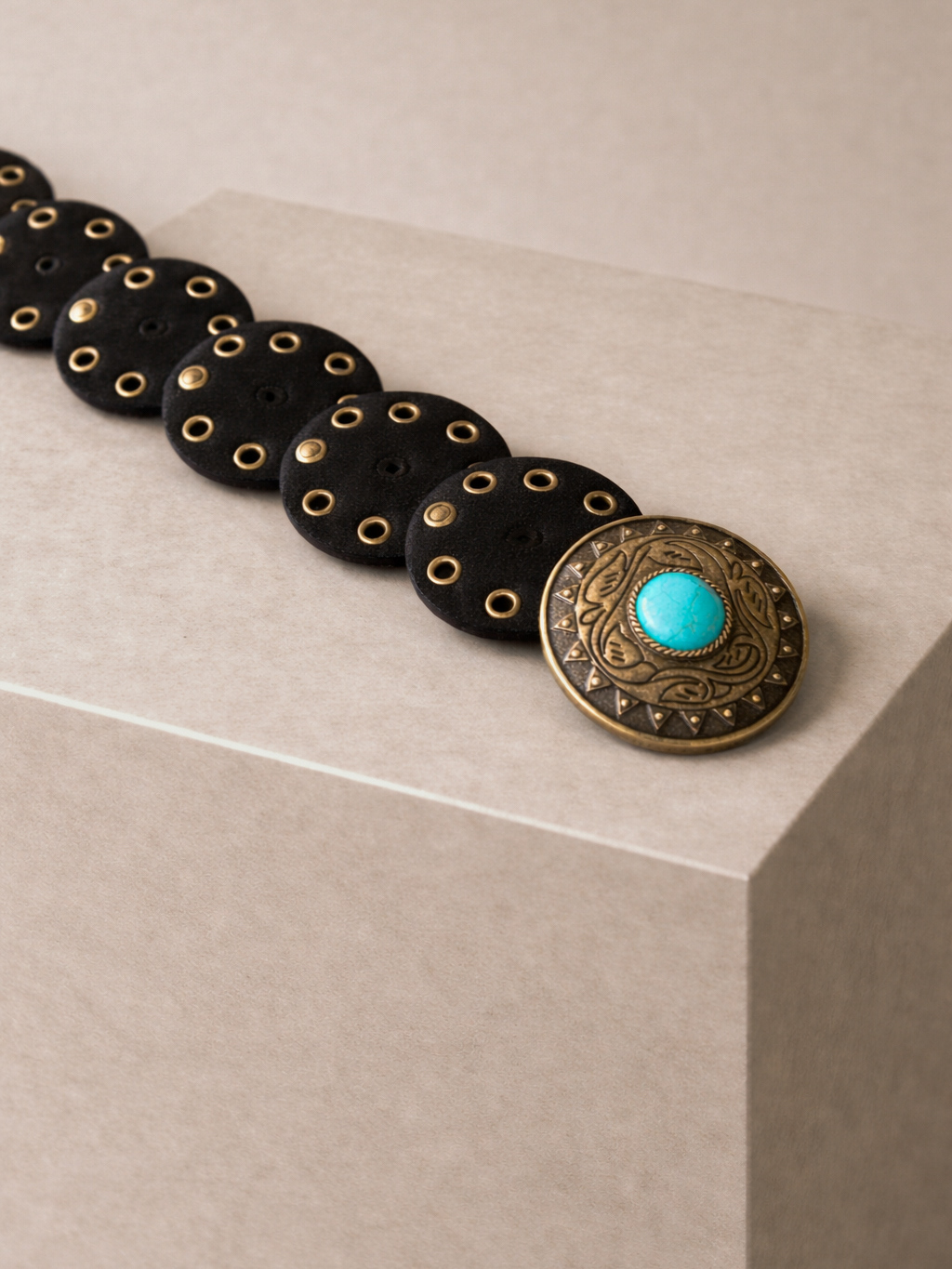 Čierny štýlový široký opasok DAKRESI Veľkosť: 110 cm