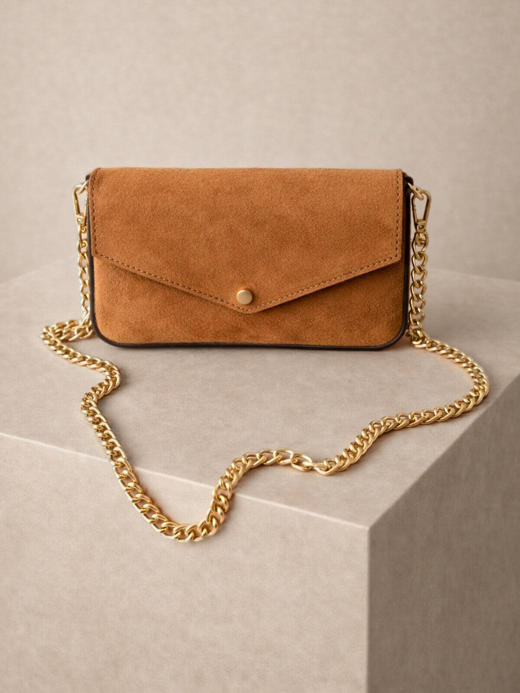 Hnedá kožená cross body mini kabelka MYVOLIS Veľkosť: ONESIZE