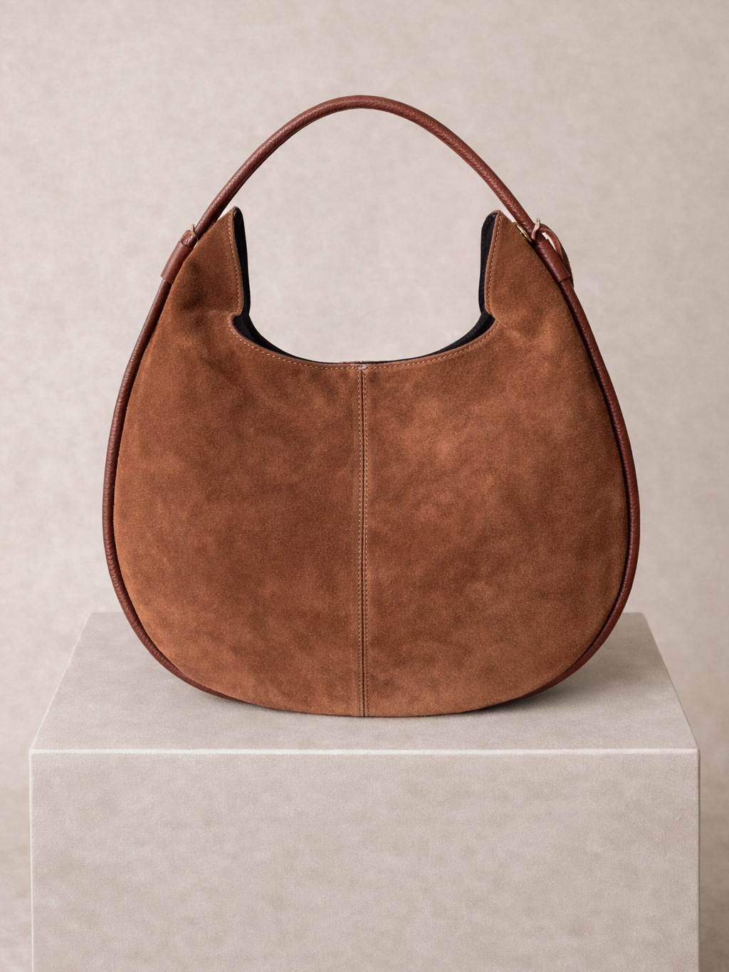 Hnedá kožená semišová kabelka KRAVELY Veľkosť: ONESIZE