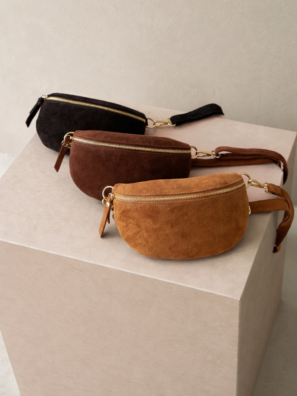 Hnedá semišová oblička ZOKIANI Veľkosť: ONESIZE