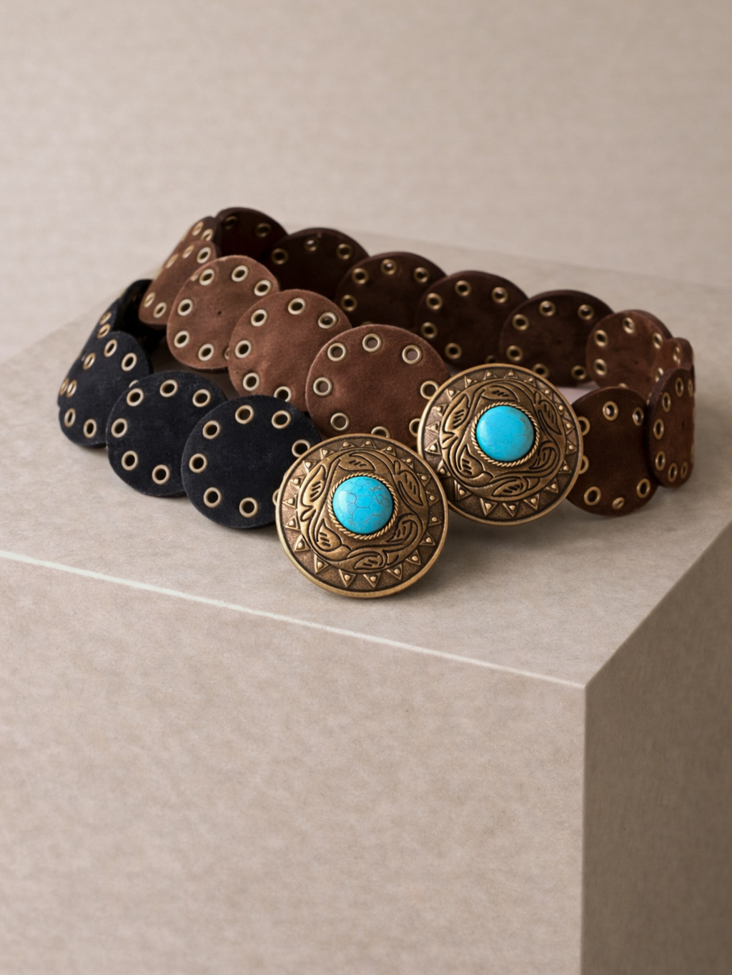 Hnedý elegantný opasok DAKRESI Veľkosť: 110 cm