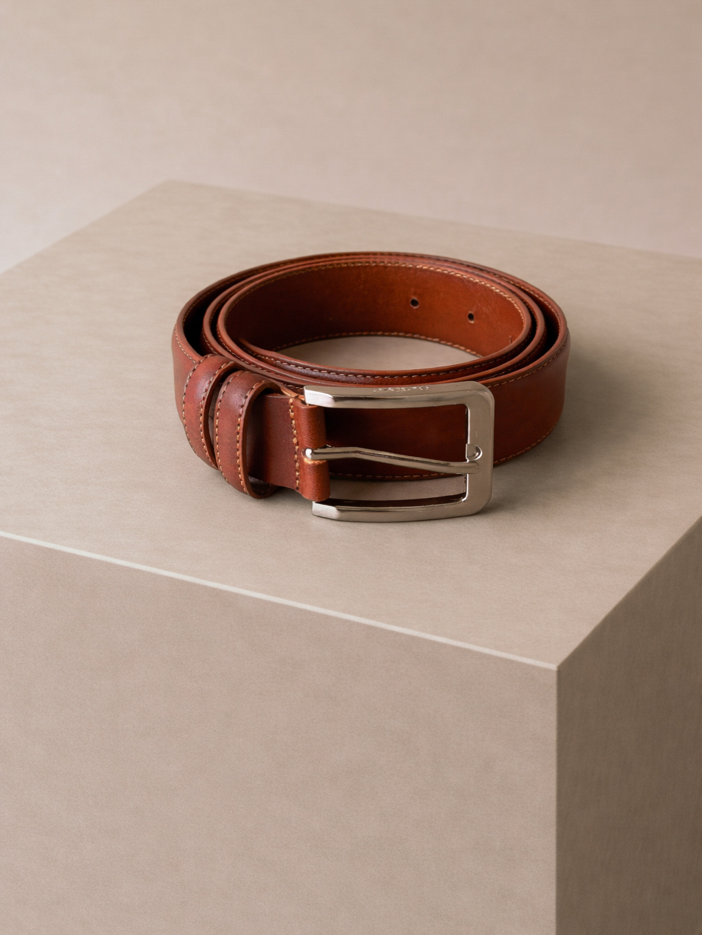 Hnedý koženkový opasok ETUNAL Veľkosť: 135 cm