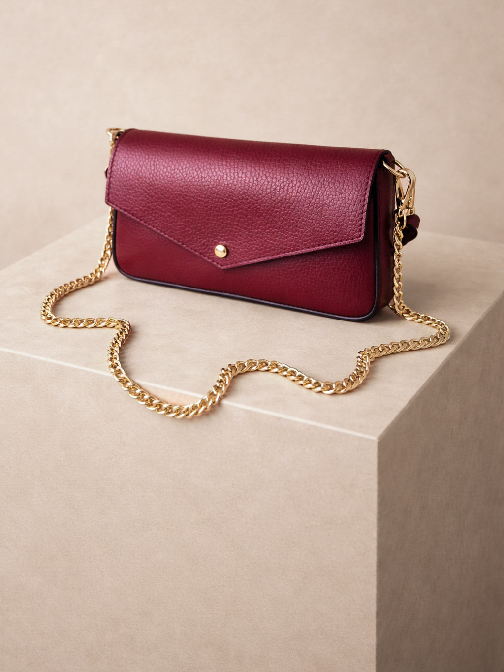 Vínová kožená mini kabelka MYVOLIS Veľkosť: ONESIZE