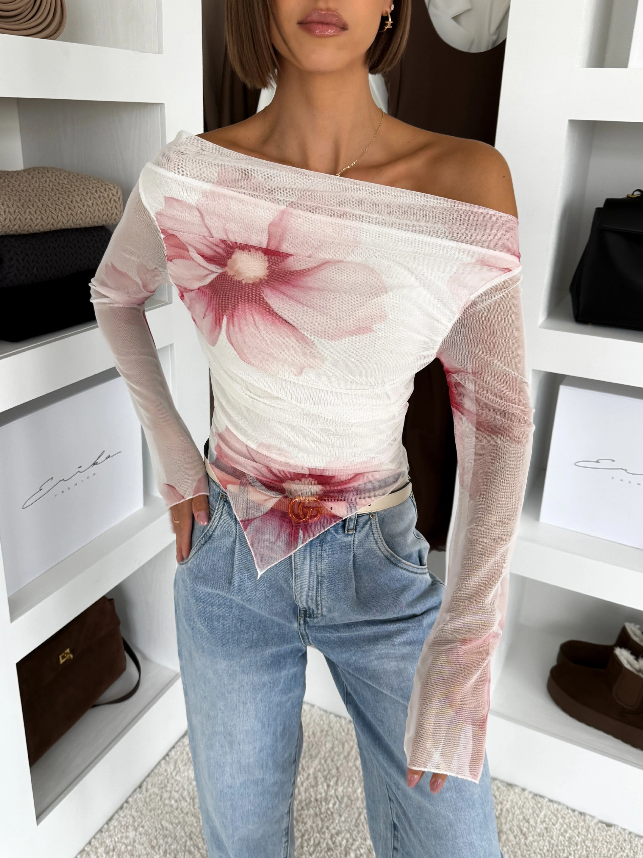 Biely elegantný top ONDRALIS Veľkosť: ONESIZE