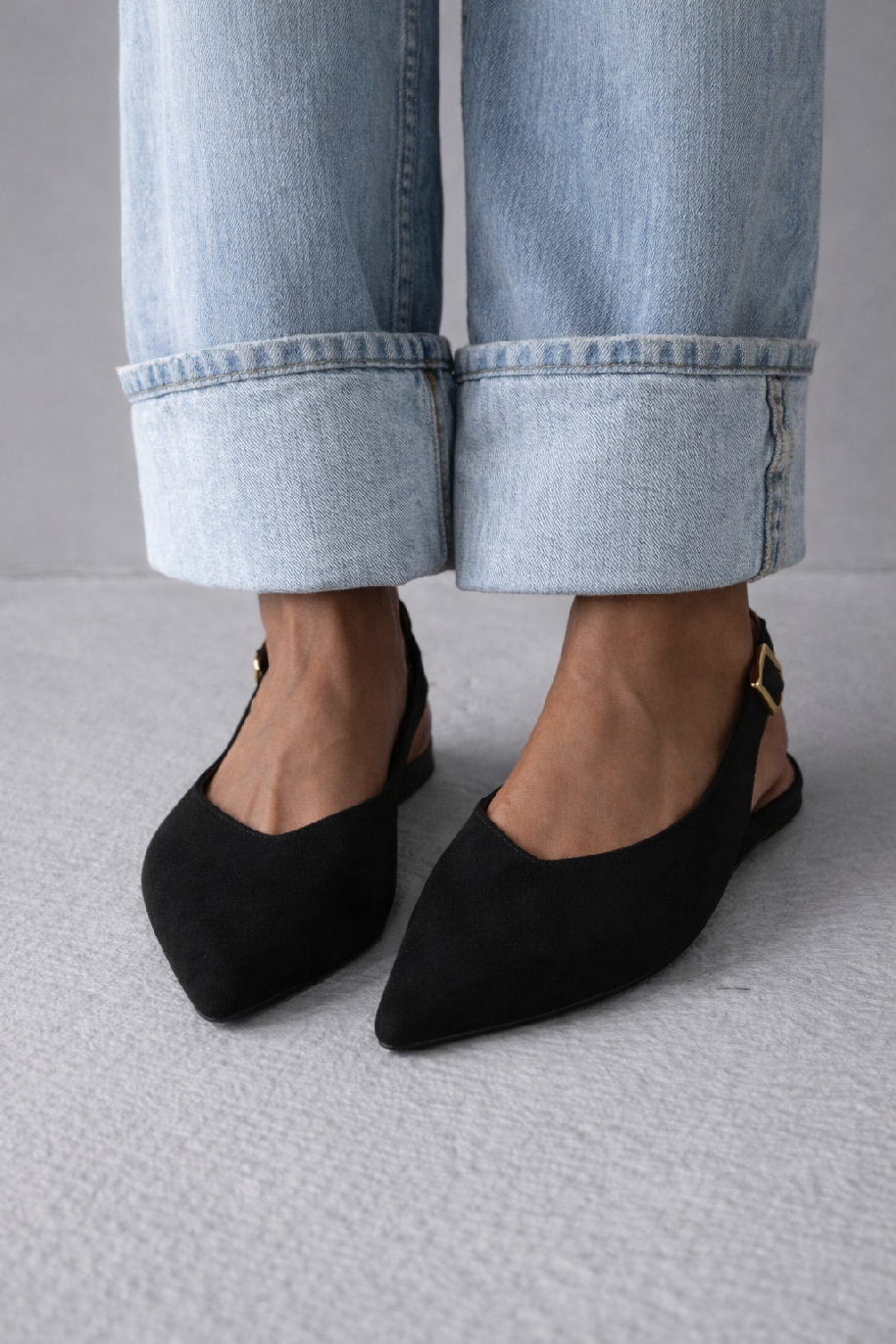 Čierne semišové baleríny BLENYA Veľkosť: 37