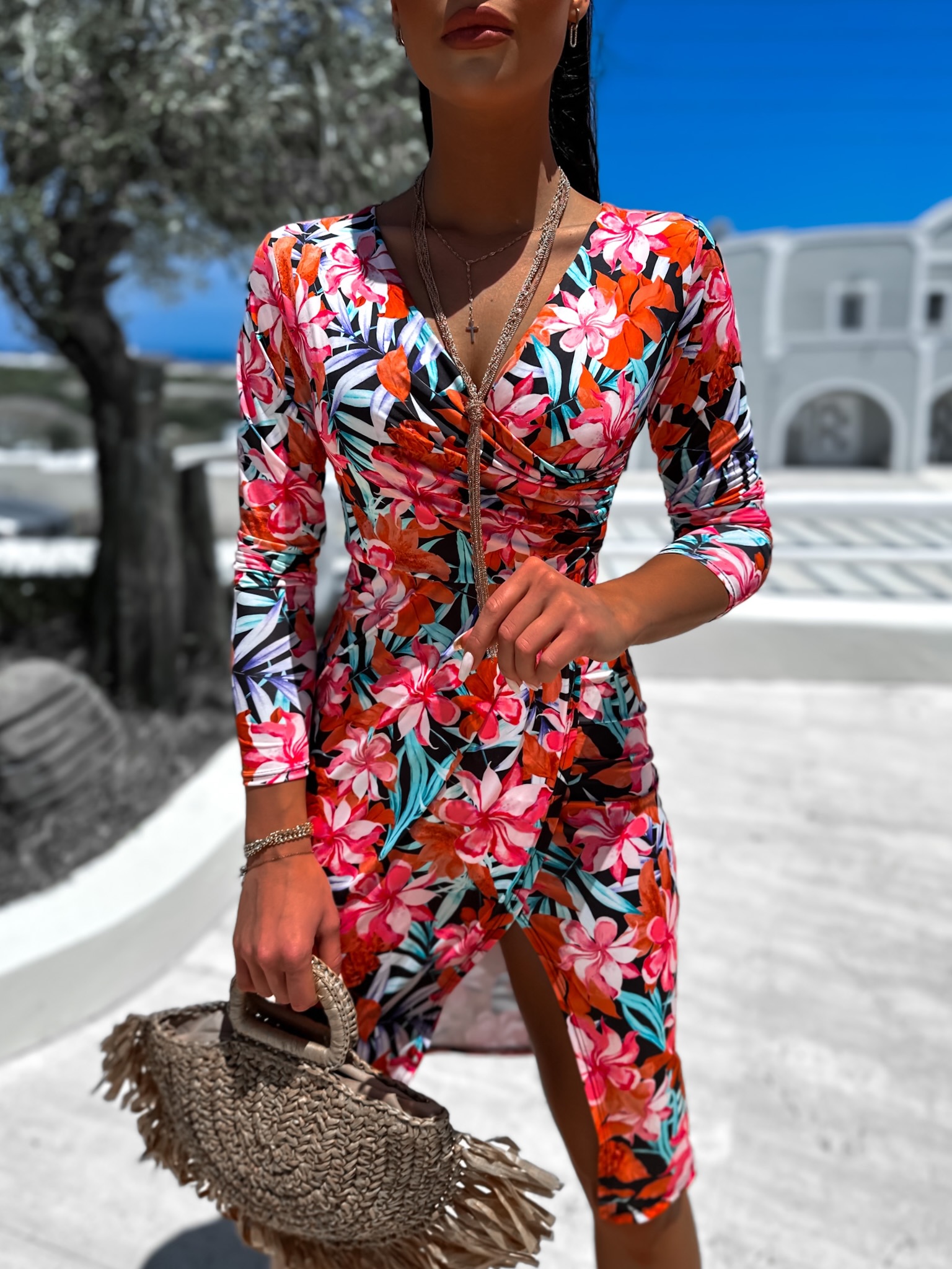 Čierne kvetinové šaty TIMBERE Veľkosť: ONESIZE