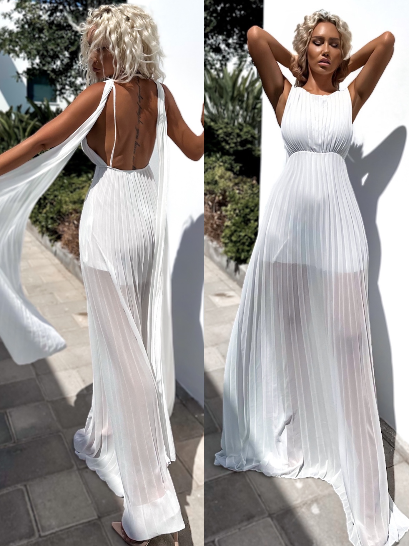 Biele dlhé šaty COULEK Veľkosť: ONESIZE