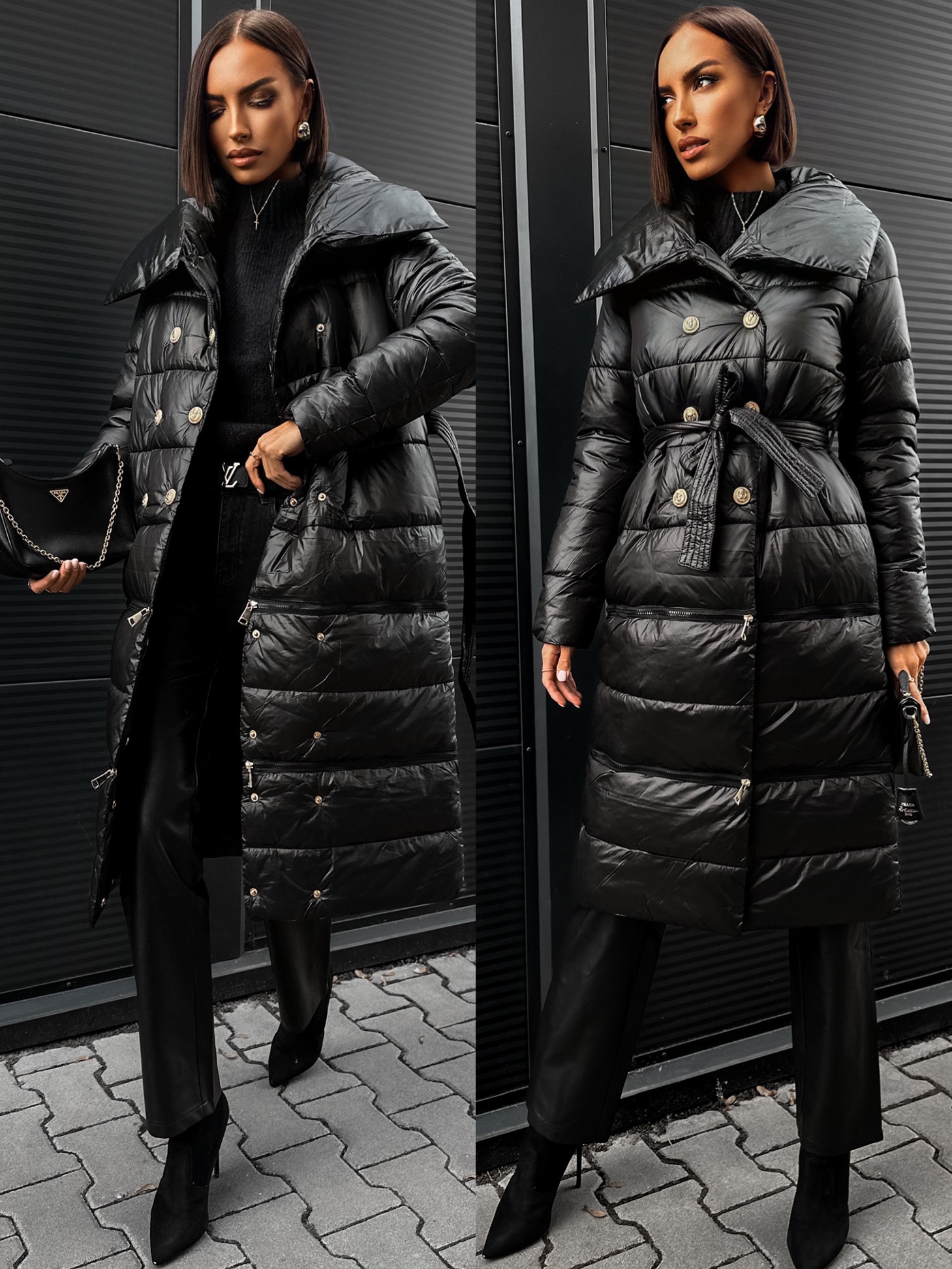 Čierna bunda 3v1 YLDIS na 3 dĺžky Veľkosť: S