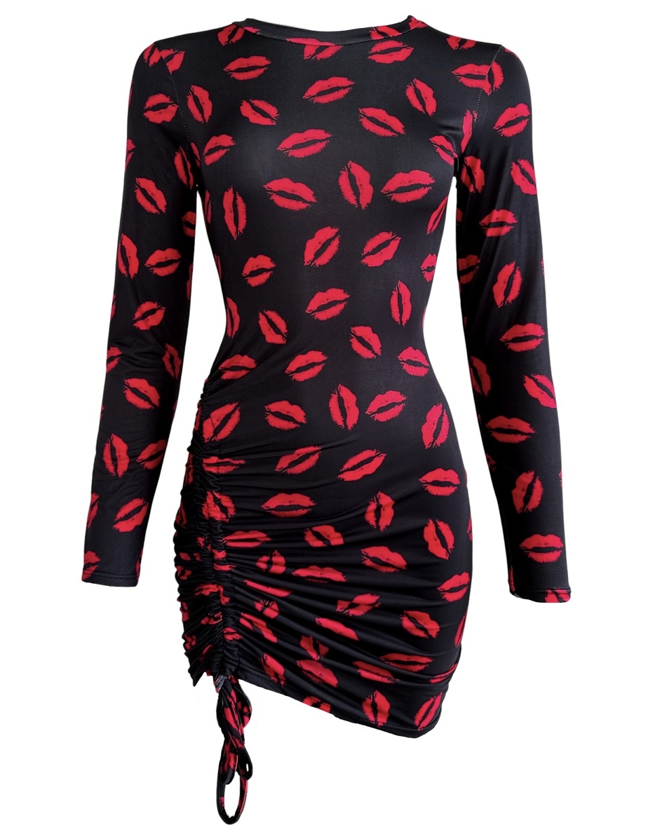 Čierne elegantné šaty MANASES so vzormi Veľkosť: ONESIZE