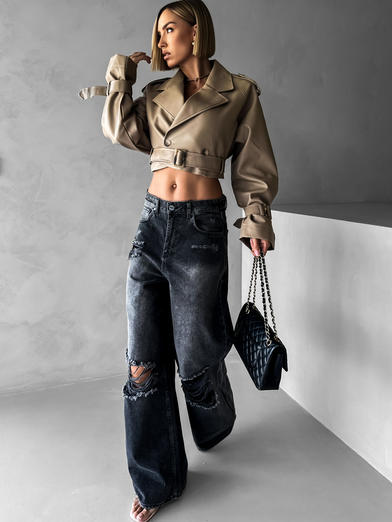 Dámske džínsy Immoral - light grey Veľkosť: 34 (XS)