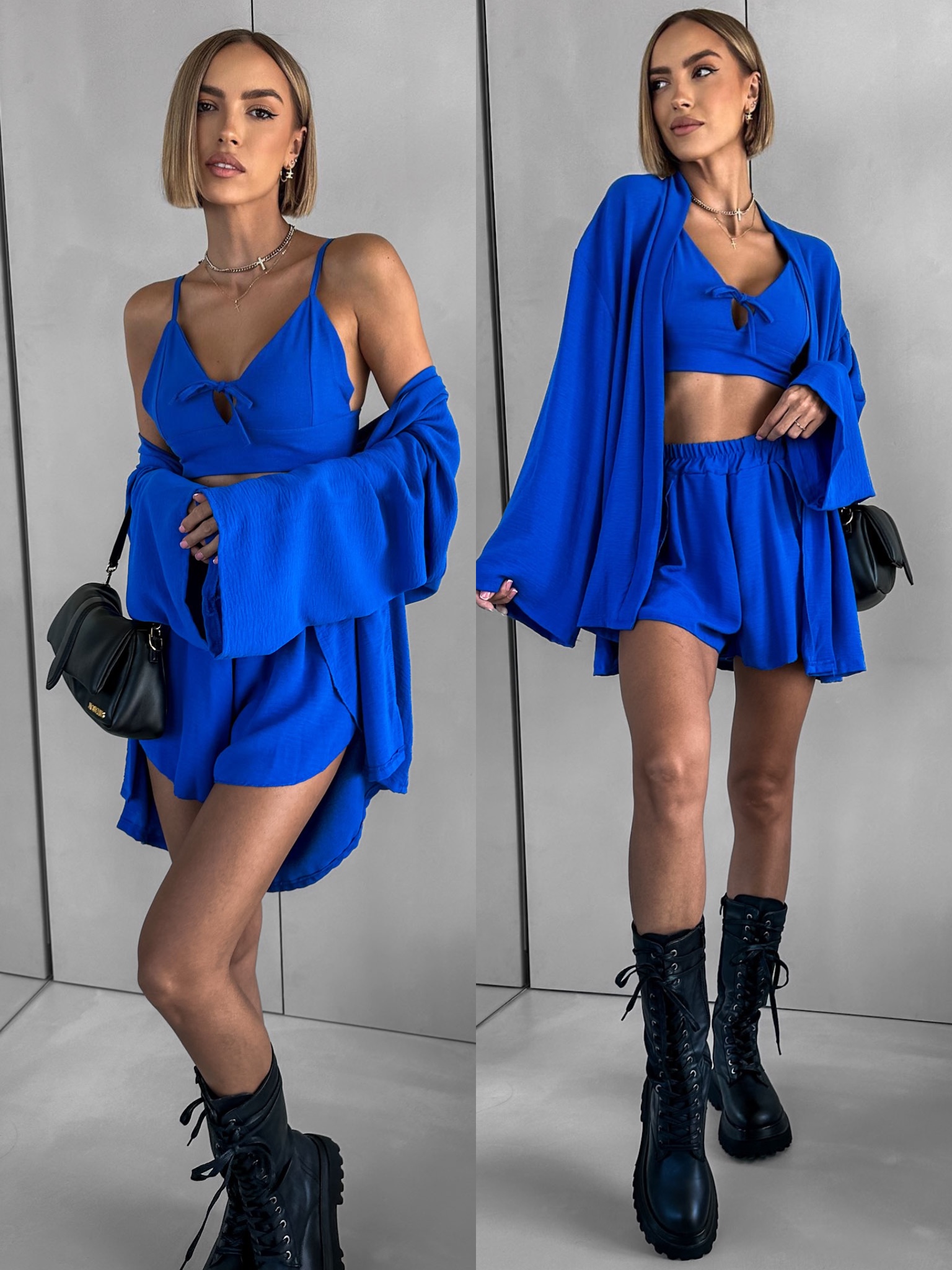 Kráľovsky modrý trojdielny komplet RIKKA Veľkosť: ONESIZE