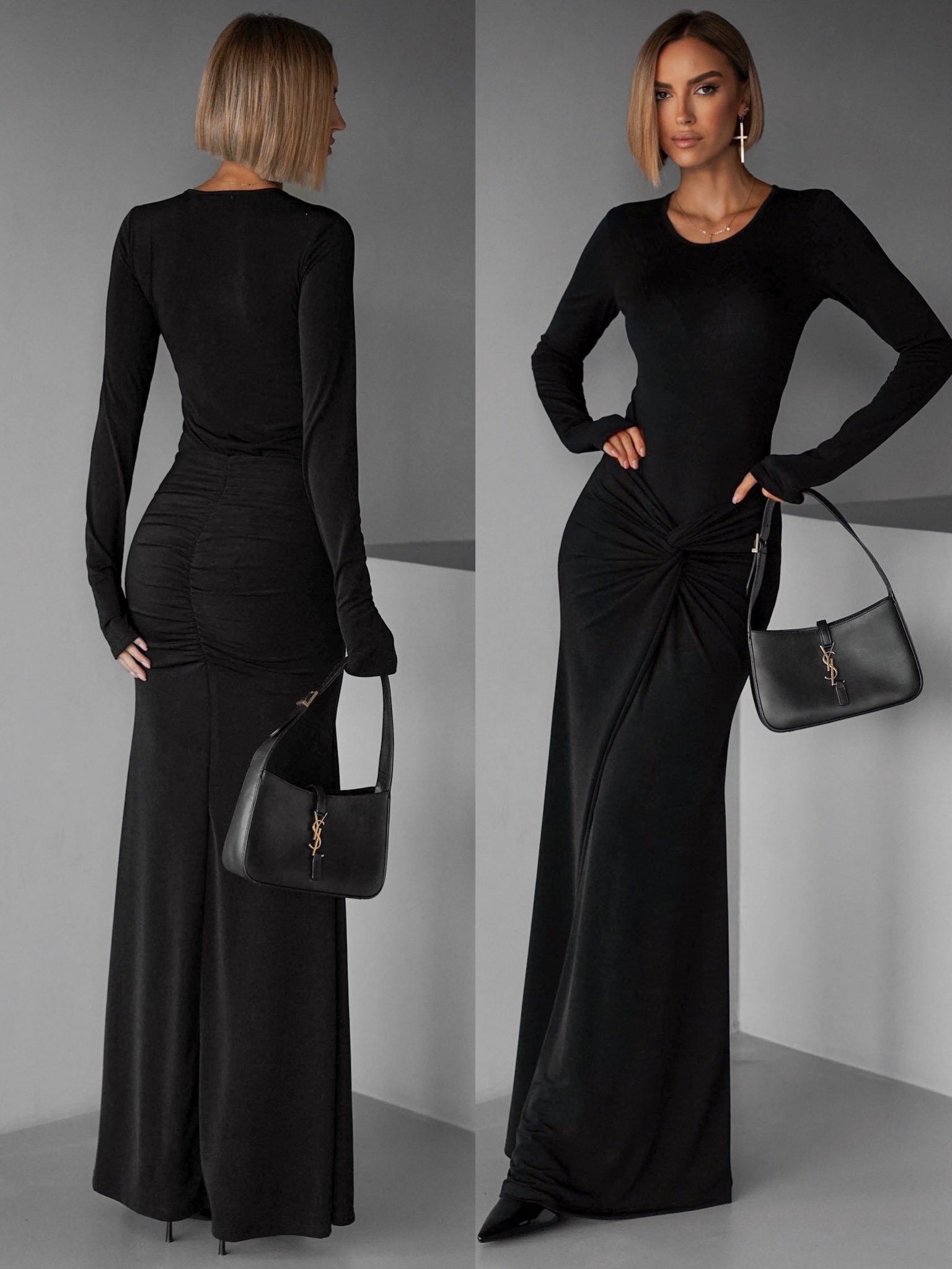 Čierna elegantná dlhá maxi sukňa VEETI Veľkosť: ONESIZE