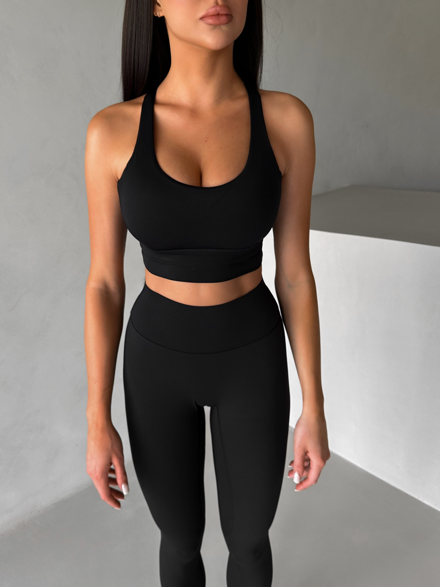 Čierna športová joga podprsenka VELURA Veľkosť: L