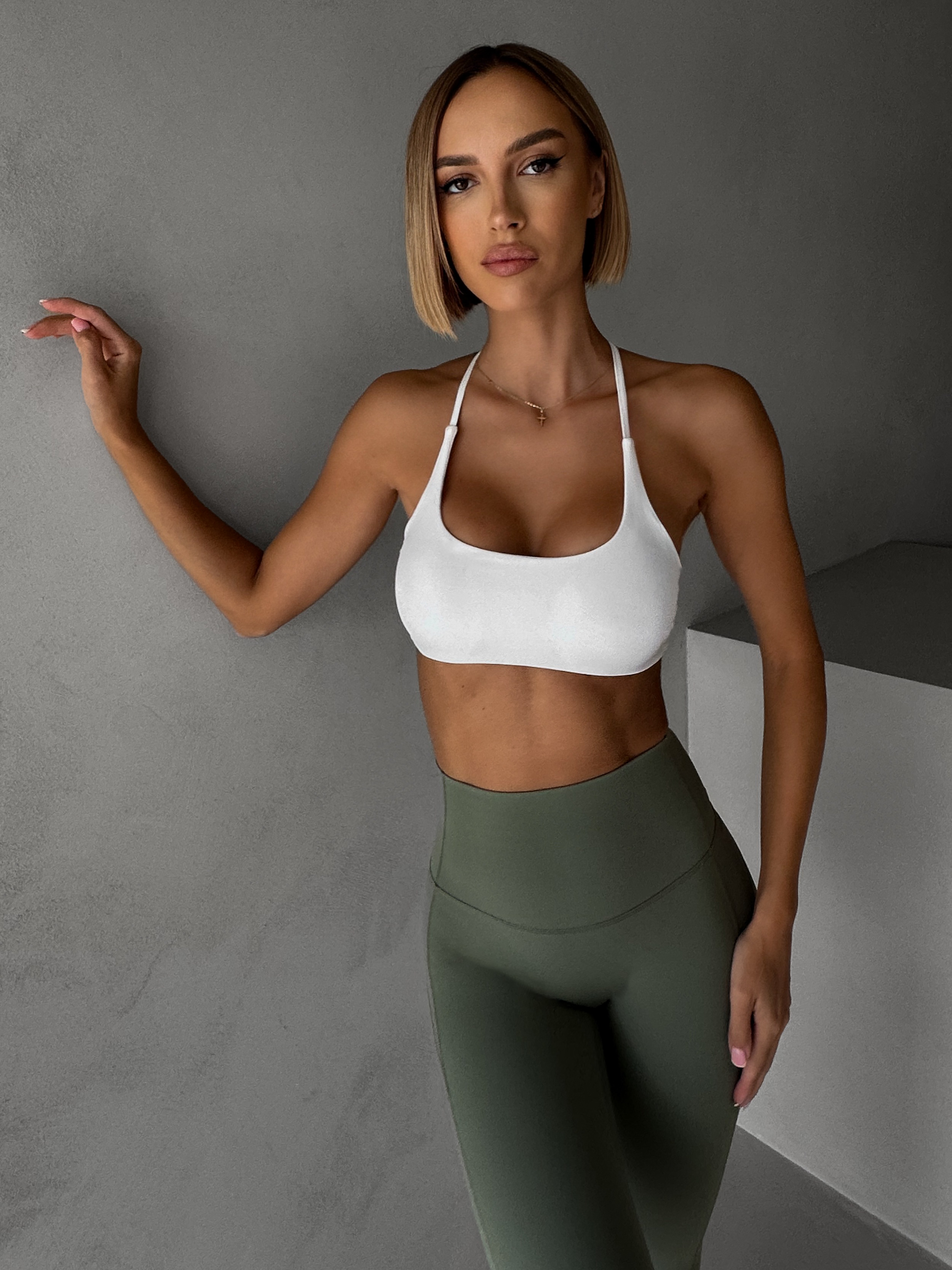 Biela športová joga podprsenka SALONI Veľkosť: M